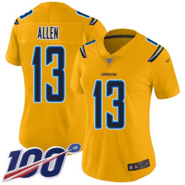 Los Angeles Chargers NFL Football Keenan Allen Gold Jersey Women Limited #13 100th Season Inverted Legend->youth nfl jersey->Youth Jersey